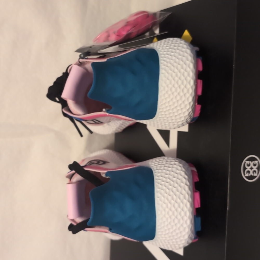 G/FORE Pink Blue White Athletic Golf Sneakers - Picture 4 of 10